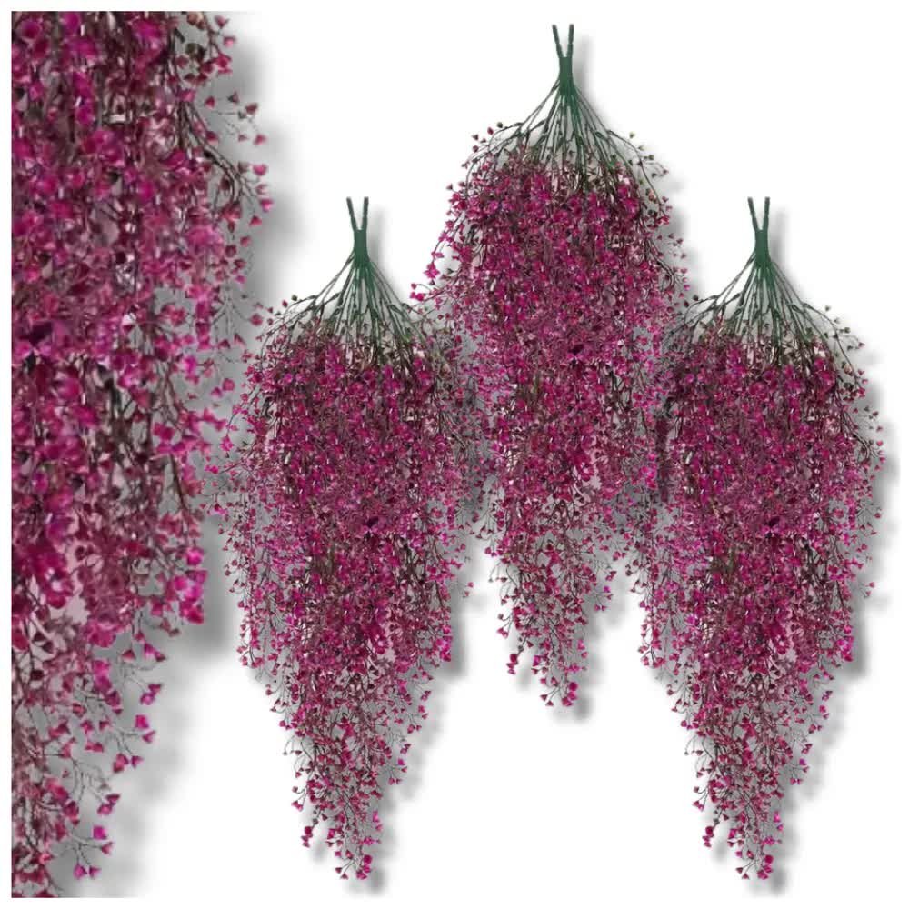 Wiszące kwiaty dekoracyjne sztuczne wierzba 3szt pnące różowe