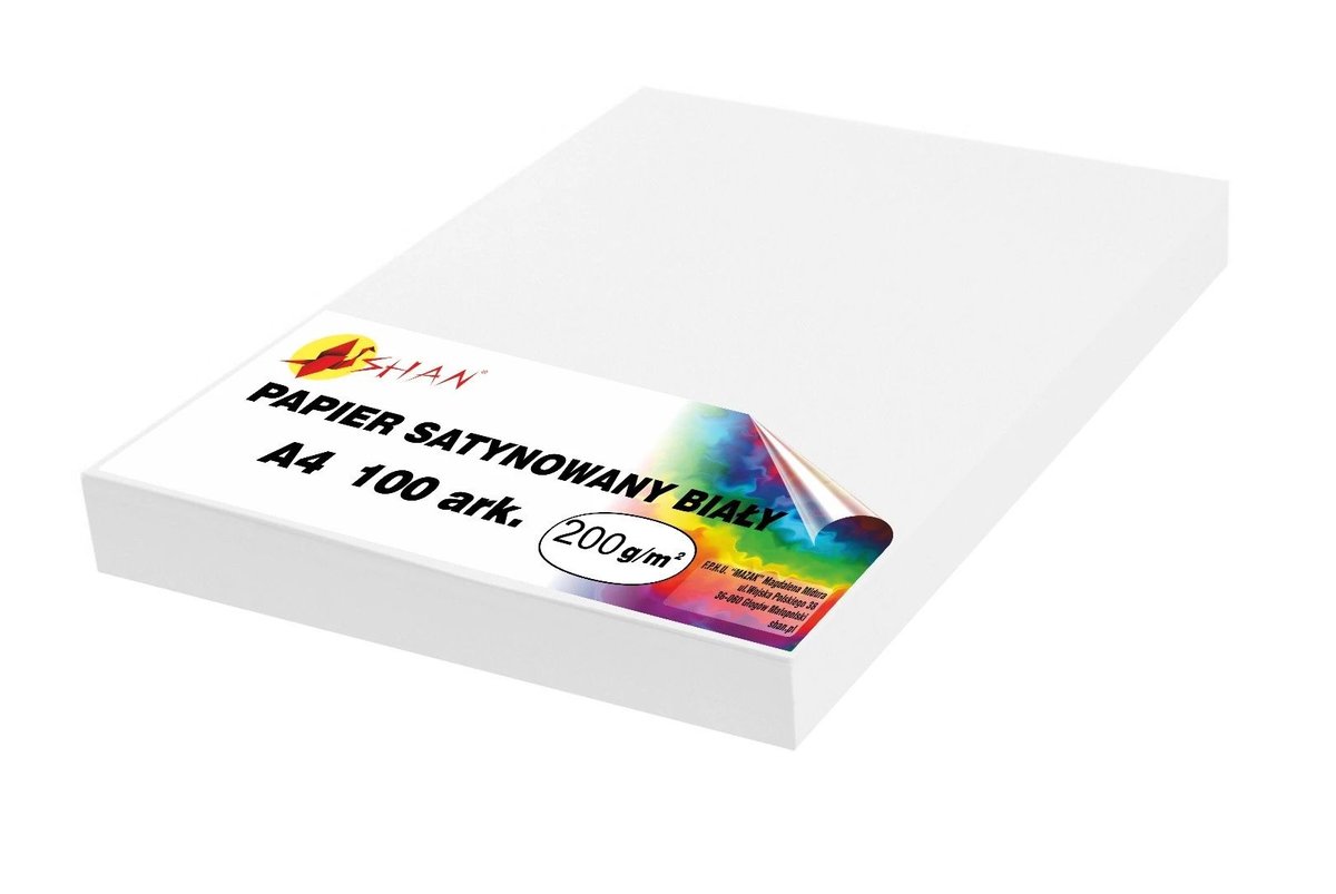Papier satynowany biały A4 200g 100 ark