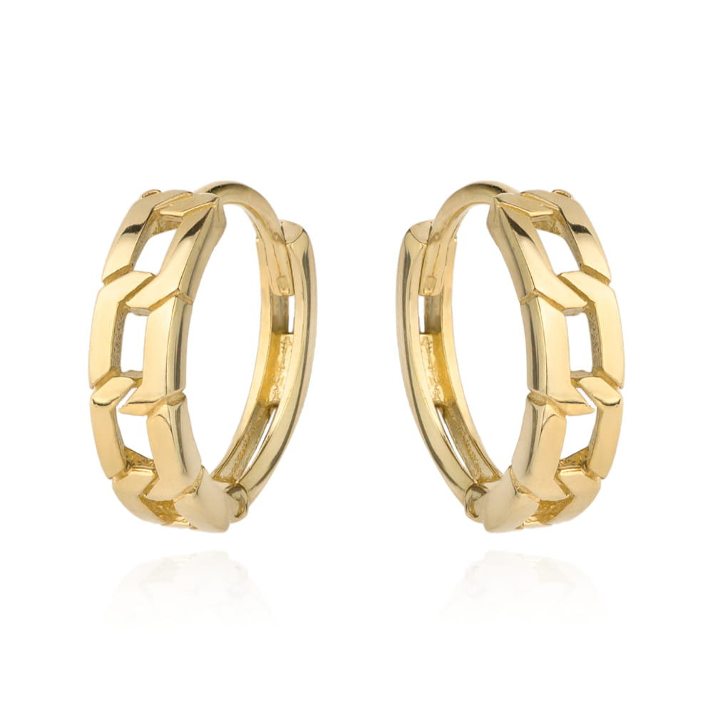 Kolczyki złote plecione kółeczko 585 kółeczka na kreolu ażurowe na prezent s