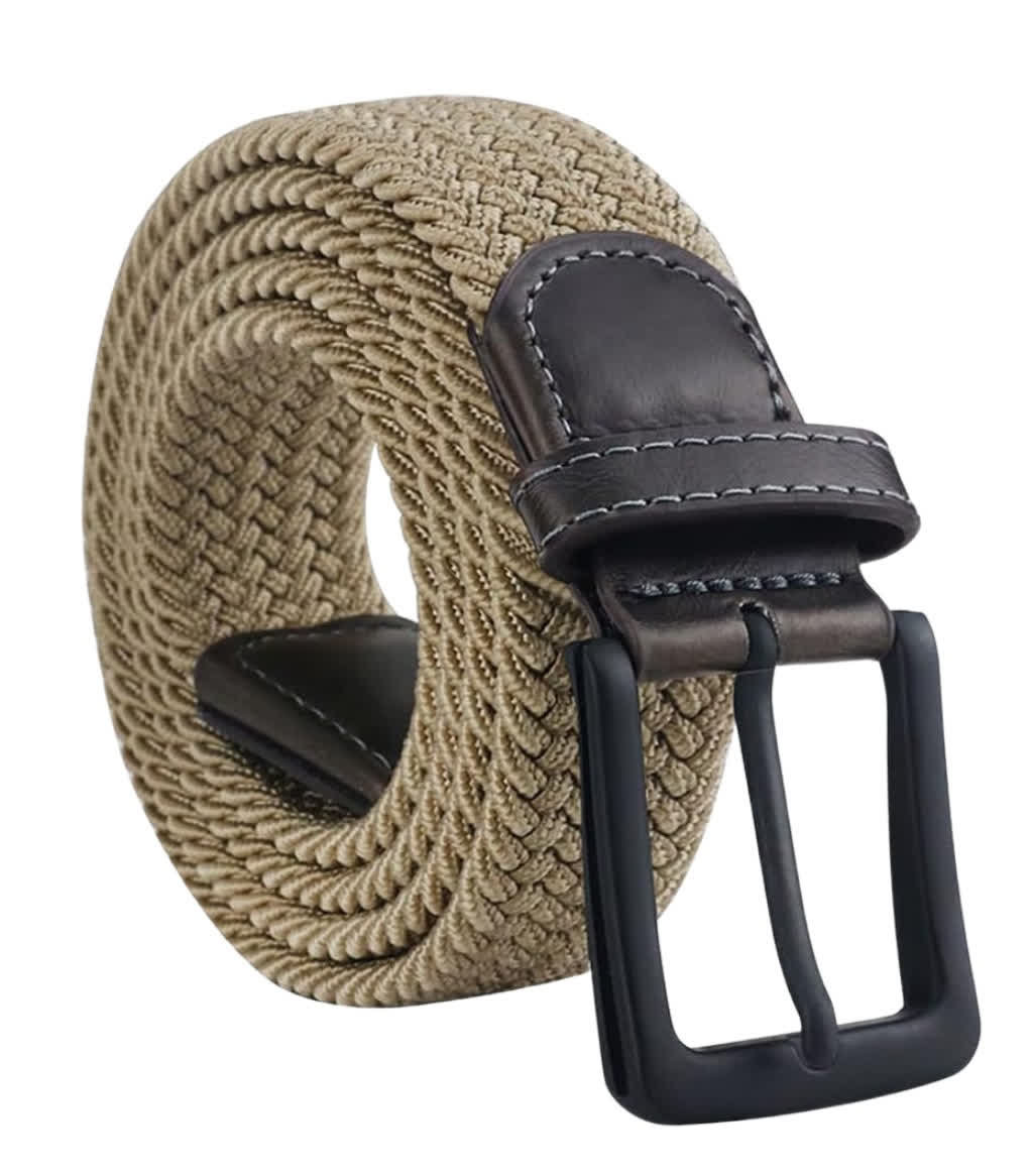 Elastyczny pasek damski męski pleciony parciany do spodni mocny