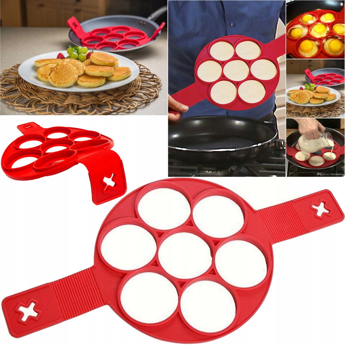 Forma silikonowa do naleśników jajek omletów Foremka do smażenia duża