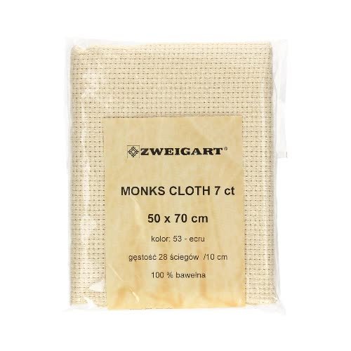 Tkanina kanwa Monks Cloth 7ct do haftu Zweigart 50x70cm 28/10 punch needle