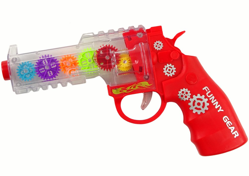 CZERWONY PISTOLET ŚWIATŁA DŹWIĘK KOLOROWE