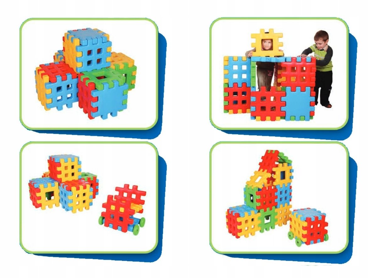 OGROMNE KLOCKI EDUKACYJNE WAFLE GIGANT -35x35cm 20 el POLSKIE