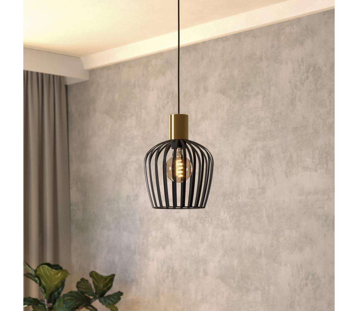 Eglo 901036 - Żyrandol na lince EMPOLI 1xE27/40W/230V czarne/zl.