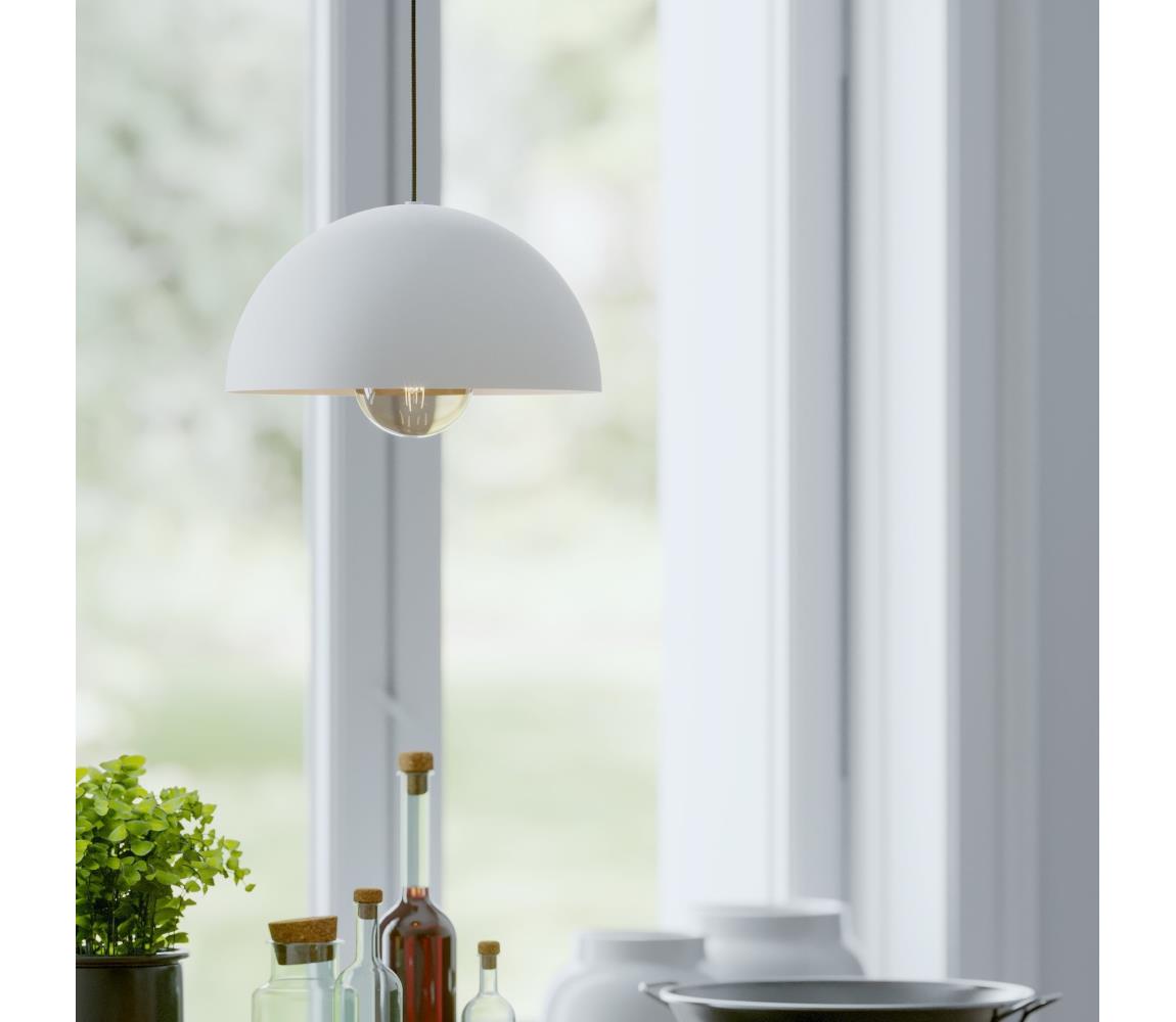 Eglo 901135 - Żyrandol na lince GAETANO 1xE27/40W/230V śr. 30 cm białe