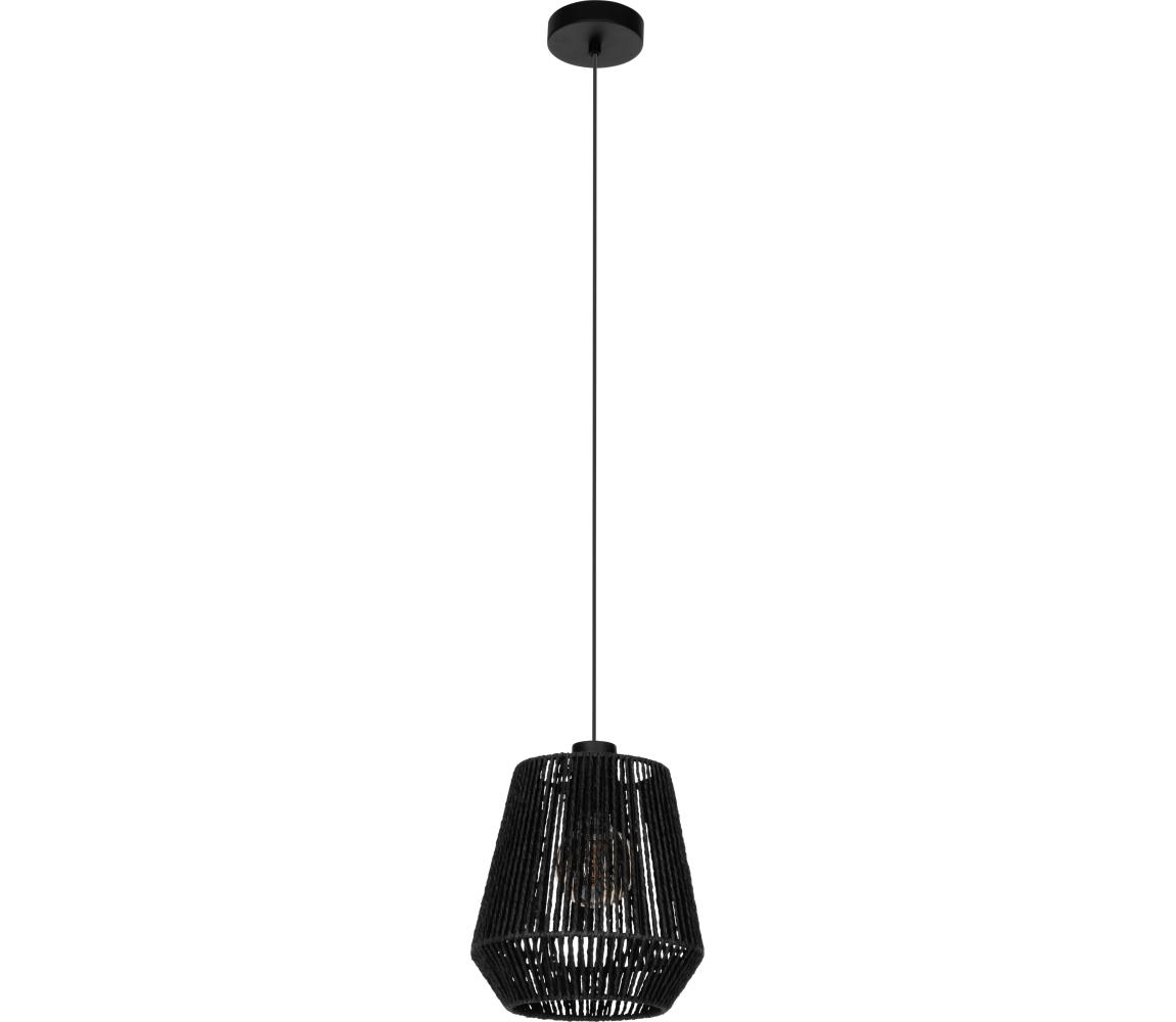 Eglo 44105 - Żyrandol na lince PERSLEY 1xE27/60W/230V czarny