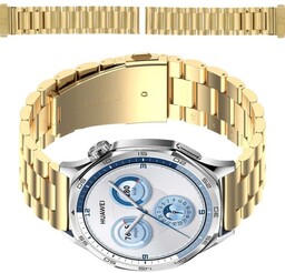 Bizon Pasek ze stali nierdzewnej do smartwatcha, Strap Watch Aura, QuickRelease 22 mm, złoty