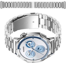 Bizon Pasek ze stali nierdzewnej do smartwatcha, Strap Watch Aura, QuickRelease 22 mm, srebrny