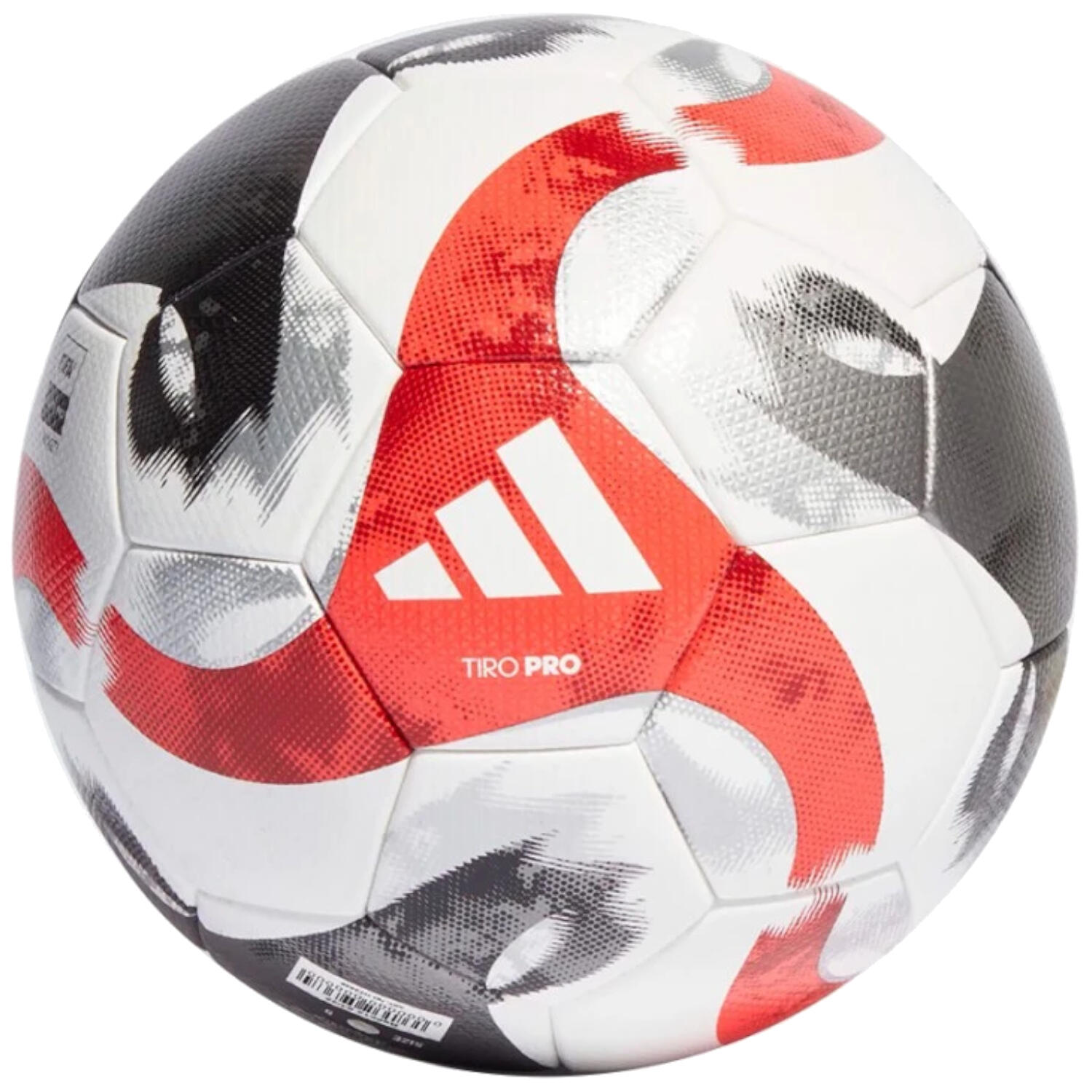 Adidas, Piłka nożna Tiro Pro HT2428, biało-czerwono-czarna, rozmiar 5