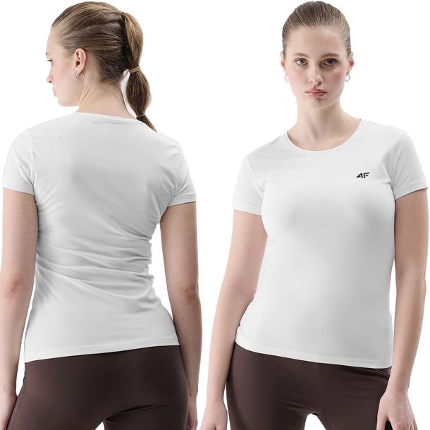 Koszulka Damska 4F T-shirt Bluzka Bawełniana Okrągły Dekolt F1161-10S-M