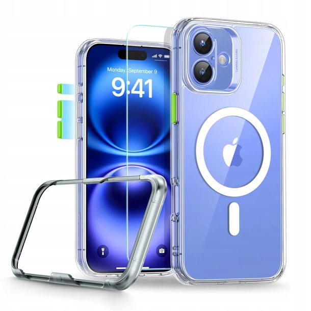 Zestaw etui + szkło, ESR Classic Pro Set HaloLock do iPhone 16 do MagSafe, przezroczyste