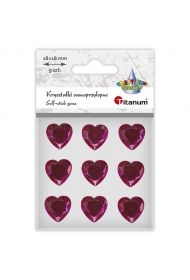 Kryształki samoprzylepne Serca fuksjowe 9szt