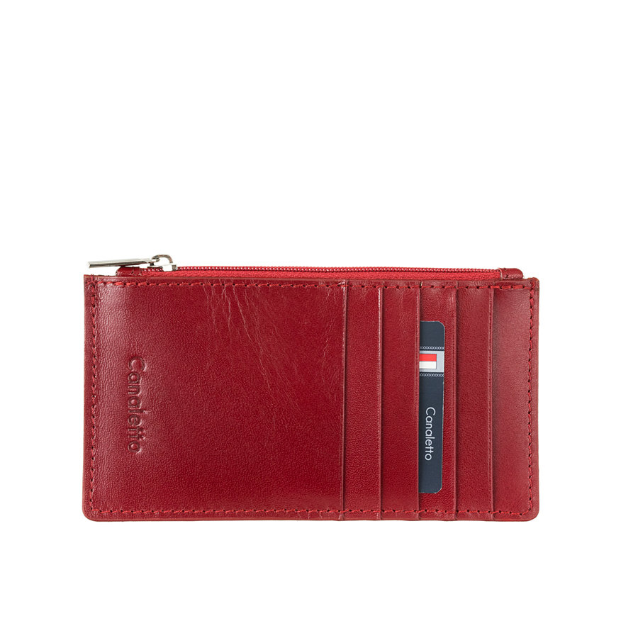 Etui na karty skórzane damskie czerwone Canaletto ED510s01