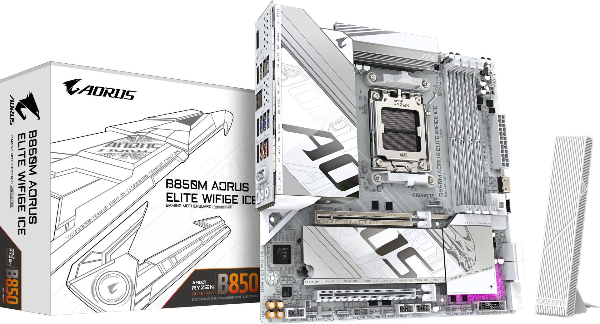 GIGABYTE B850M AORUS ELITE WIFI6E ICE AMD B850 Gniazdo AM5 micro ATX
