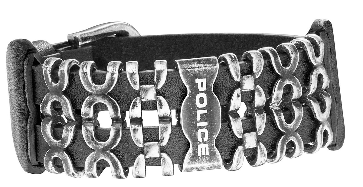 Biżuteria POLICE PJ26145BLE.03. Bransoletka, Kolor czarny. Mężczyzna.