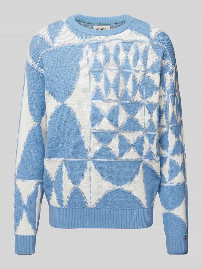 Sweter z dzianiny z prążkowanymi wykończeniami