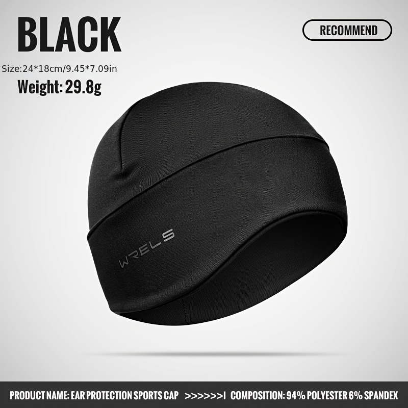 TEMU WRELS Ciepła, Wiatroszczelna Czapka Beanie na Zimowe Sporty - Idealna do Narciarstwa, Roweru i Wędrówek, Możliwość Prania w Pralce, Czarna