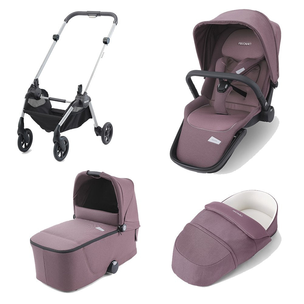 Wózek dziecięcy 3w1 Recaro Sadena spacerówka + gondola + lekka gondola Pale Rose