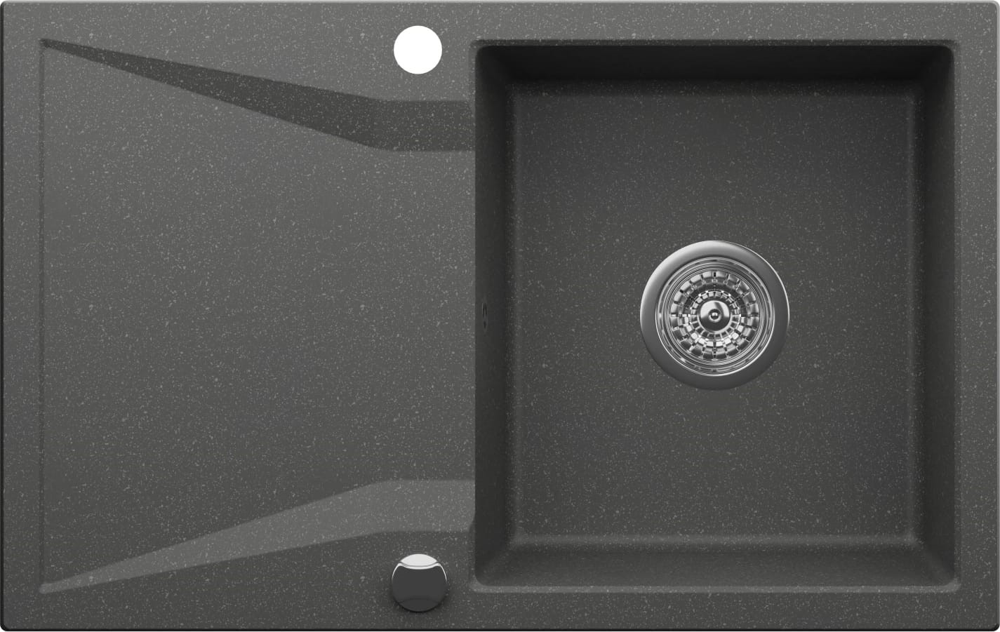 | Zlew KERNAU KGS J 5079 1B1D GRAPHITE (czarny z szarymi kropkami)
