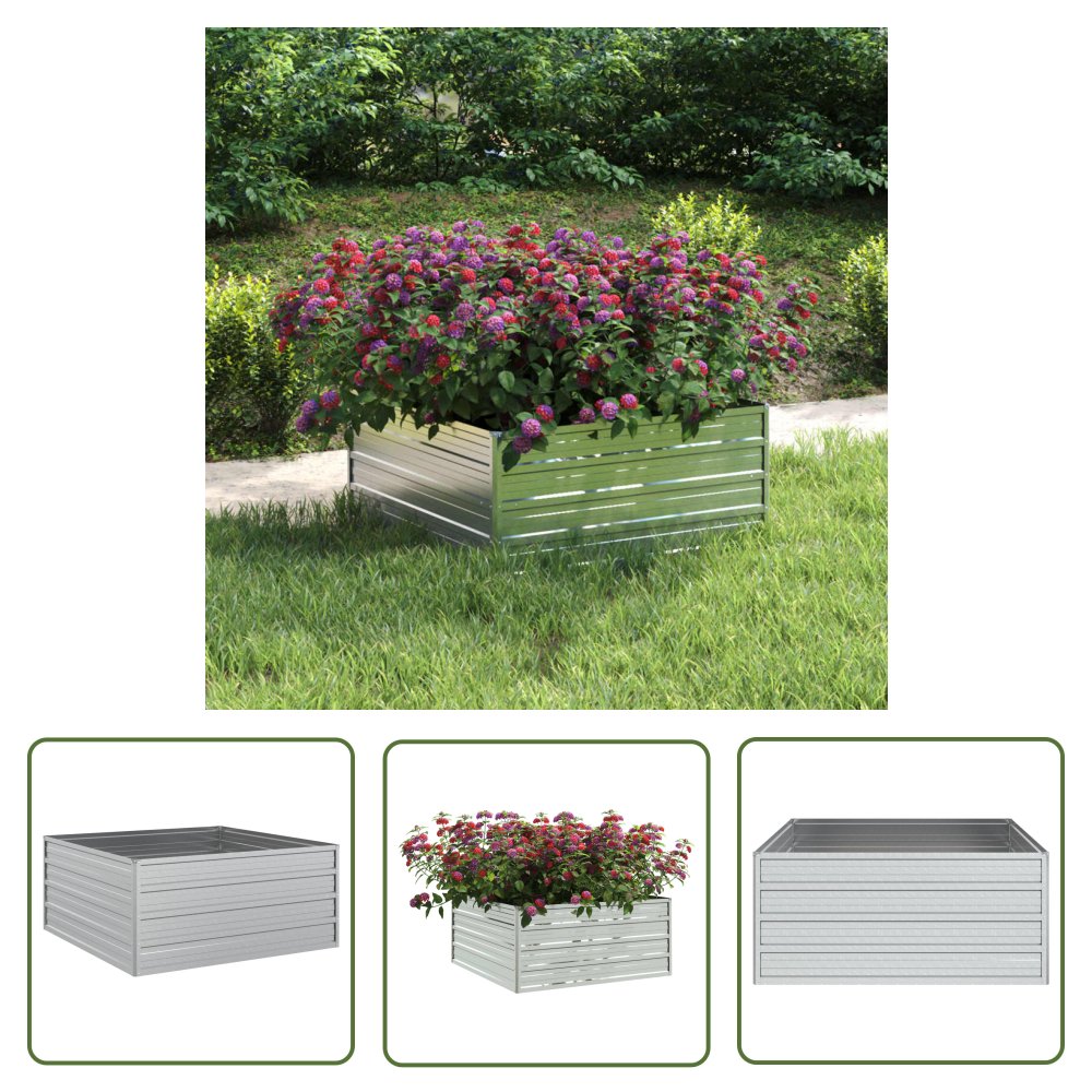 The Living Store Donica do podwyższonej rabaty - 100x100x45cm - stal galwanizowana - Donica