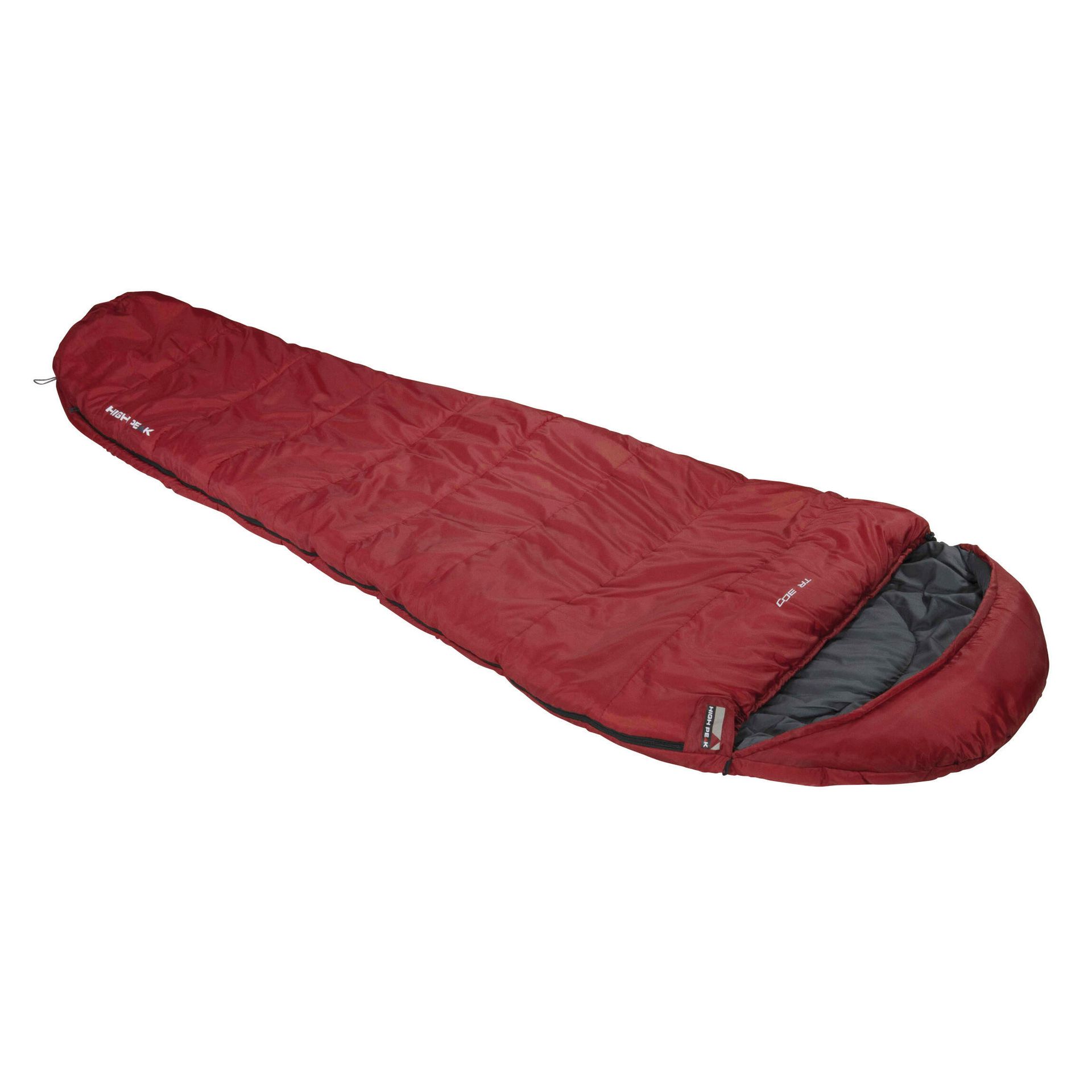High Peak TR 300 Sleeping Bag, czerwony Right Zipper 2022 Śpiwory syntetyczne 23061