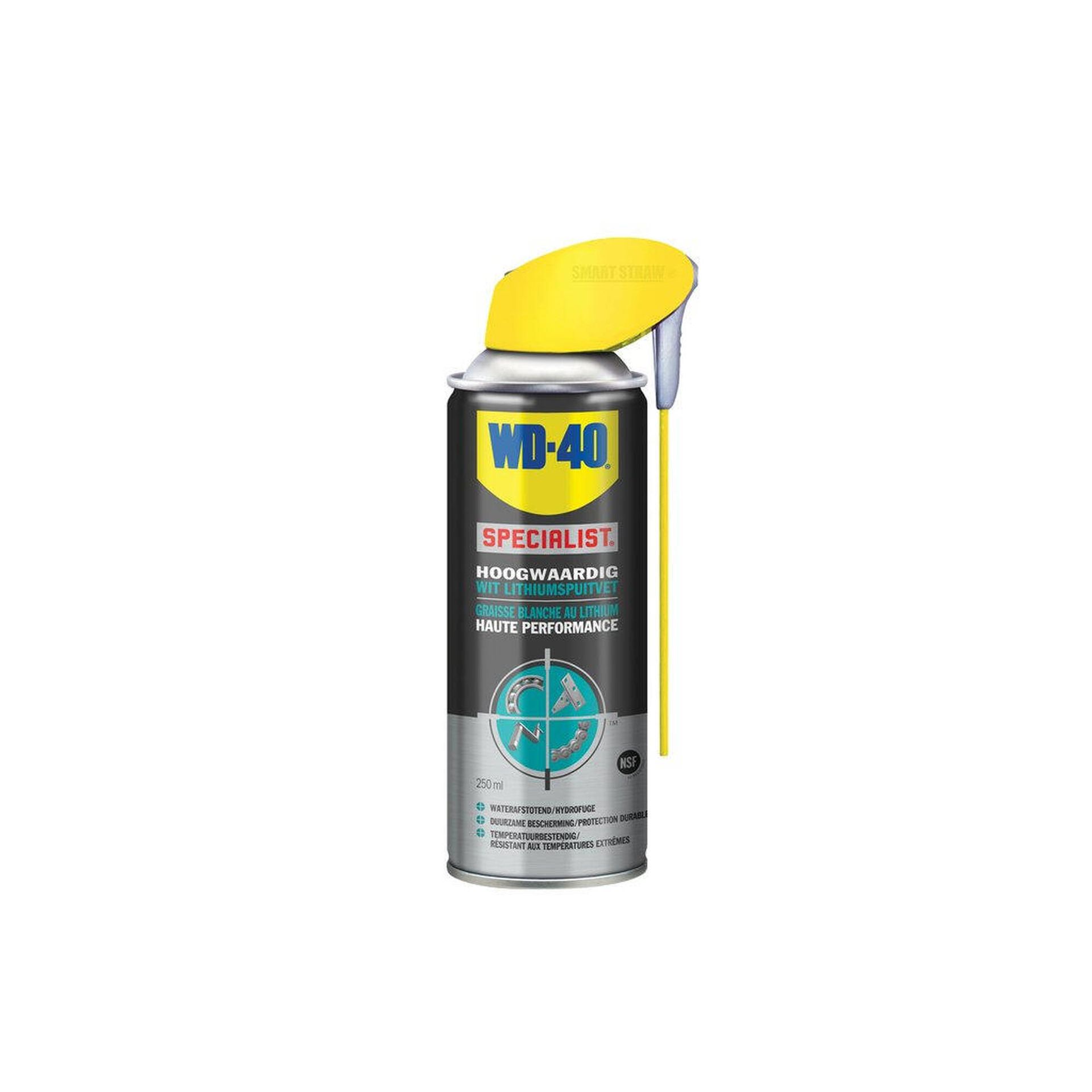 WD-40 1810143 31408 wysokiej jakości biały Lithium tłuszczu w sprayu 250 ML, Grey 1810143