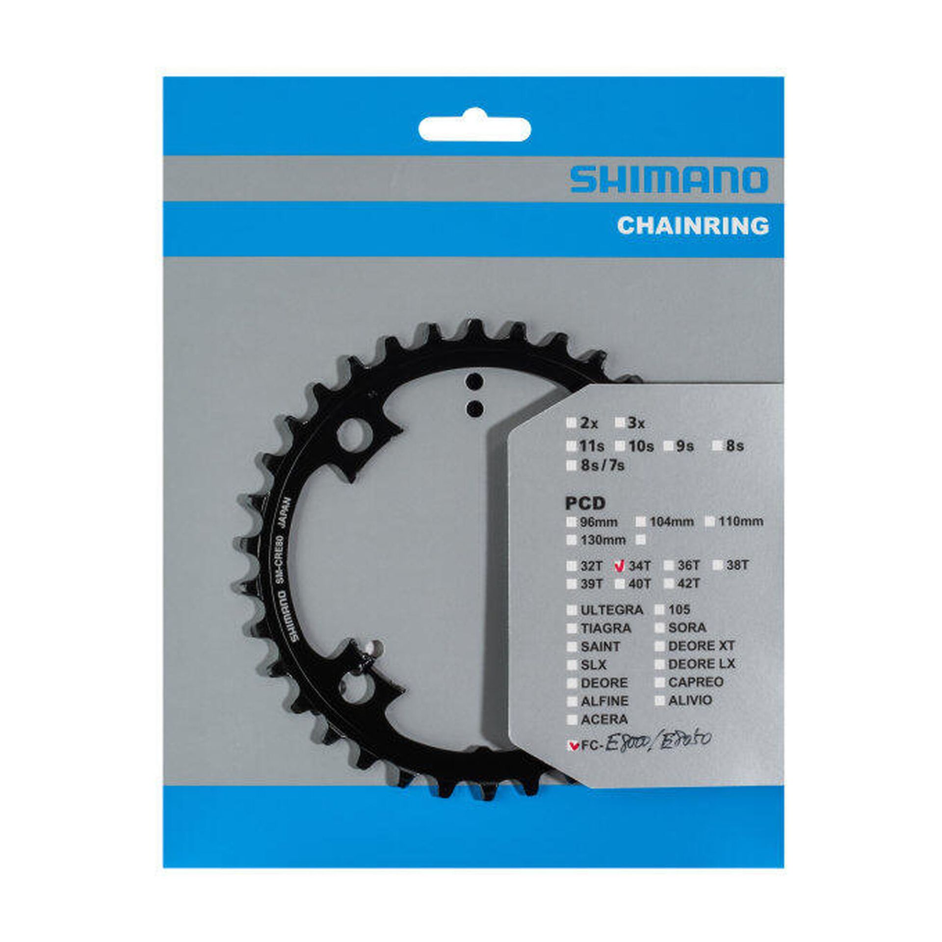 Shimano Steps SM-cre80/SM-cre80-szer. tarcza korby łańcucha 11-krotnie wersja 34 zęby 2018 arkuszy Y1VY00030