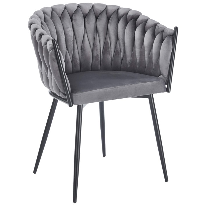 Krzesło DC-7077 welur szary #20 czarne nogi