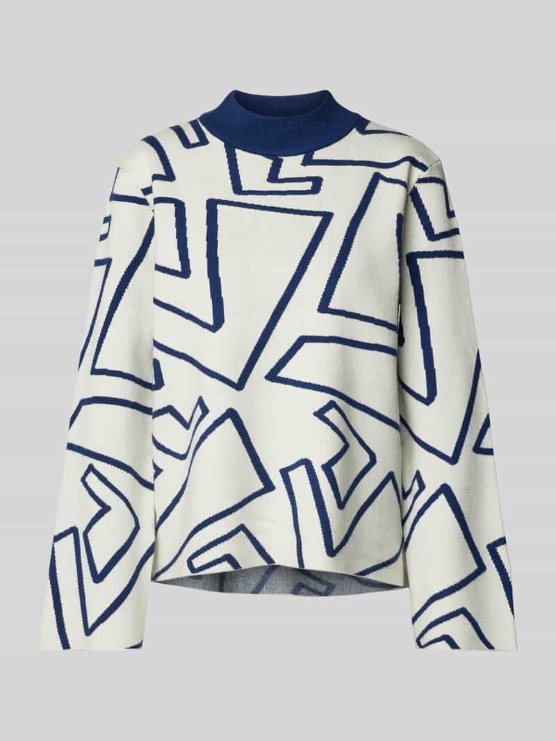 Sweter z dzianiny z mieszanki wiskozy ze stójką model ‘Miran’