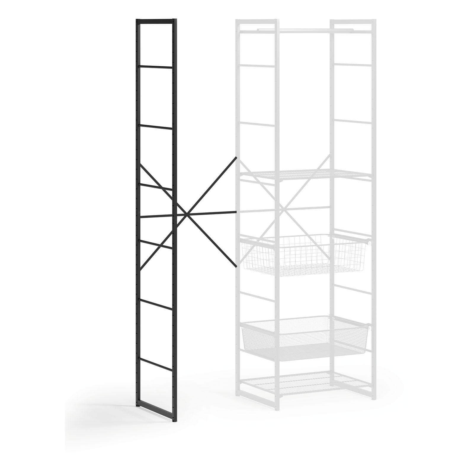 Dodatkowy regal do szafy otwartej, 2020 x 585 x 460 mm, czarny