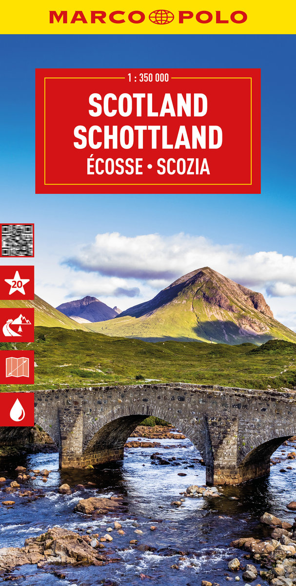 Szkocja. Mapa drogowa. 1:350 000