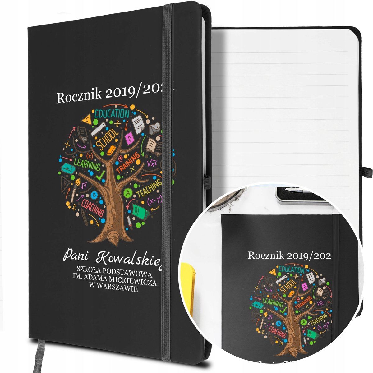 NOTES A5 z Gumką Prezent DZIEŃ NAUCZYCIELA Wzory