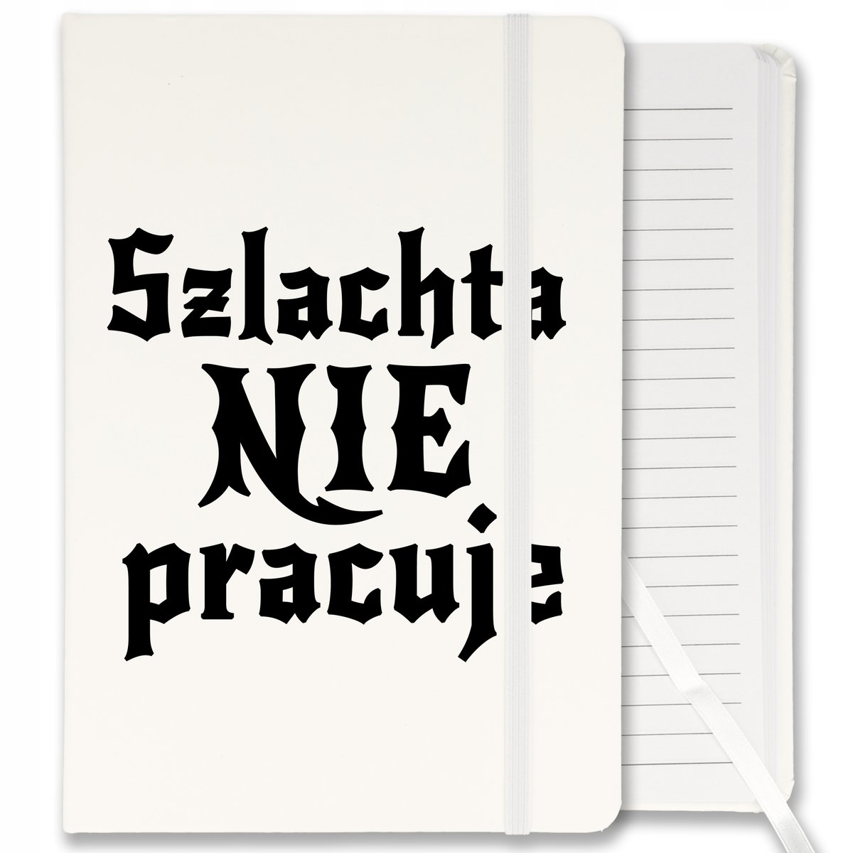 NOTES PLANER NOTATNIK ZESZYT BIAŁY SZLACHTA NIE PRACUJE JAN PAWEŁ WZORY
