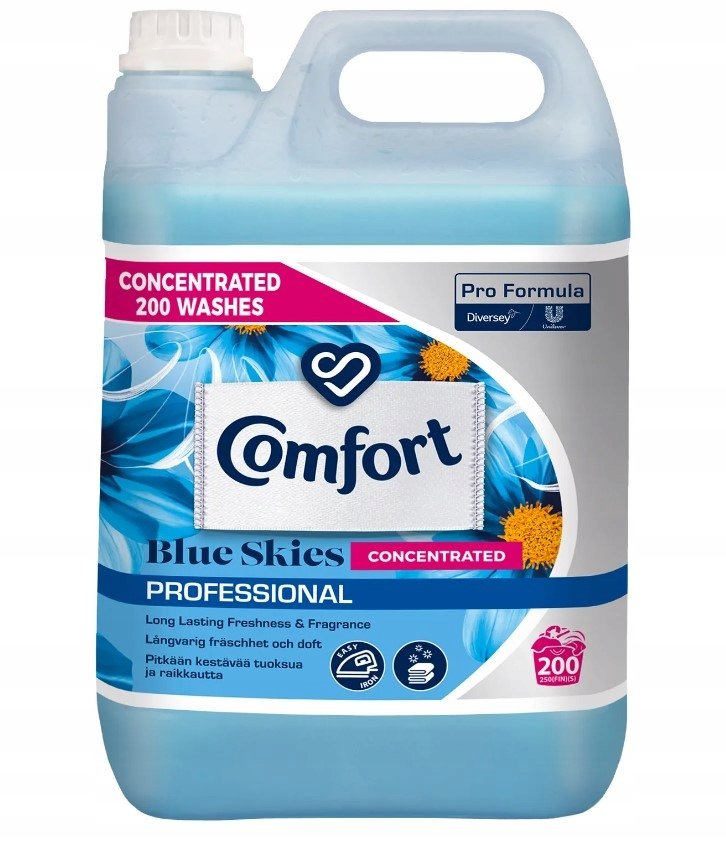 Comfort BLUE SKIES Płyn do płukania tkanin 200 PRAŃ 5L UK