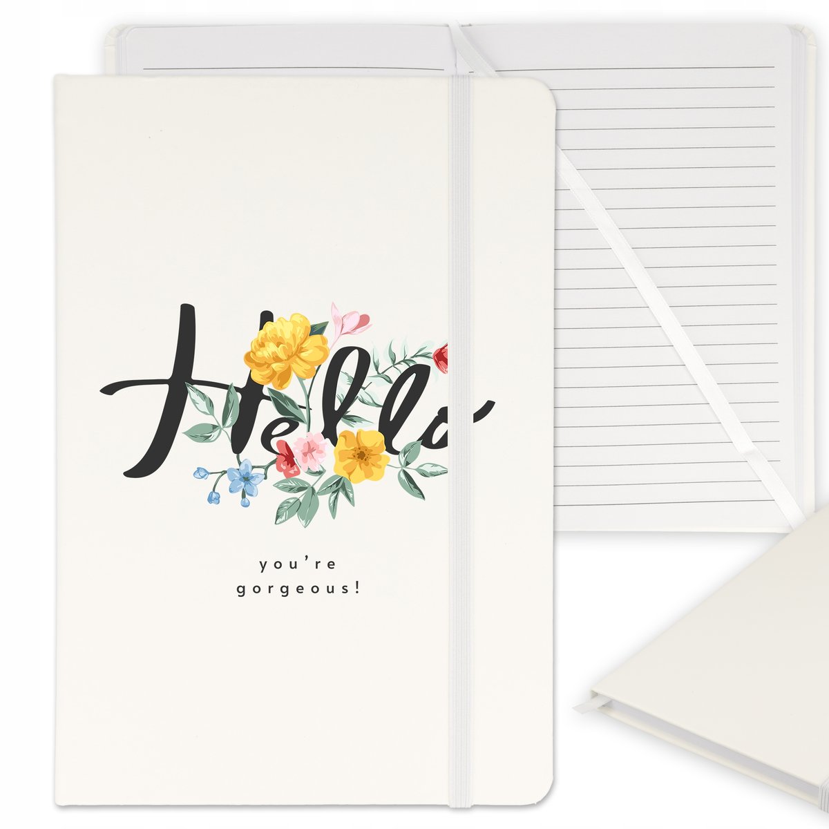 NOTES PLANER NOTATNIK W LINIE A5 BIAŁY HELLO WZORY