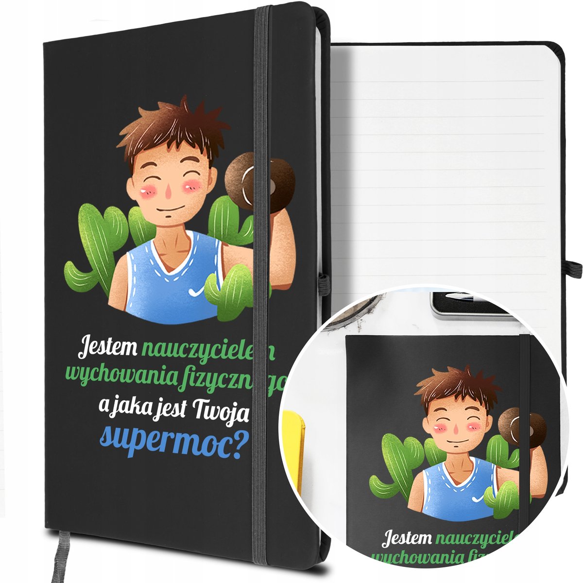 NOTES A5 z Gumką Prezent dla NAUCZYCIELA WF-U Mix