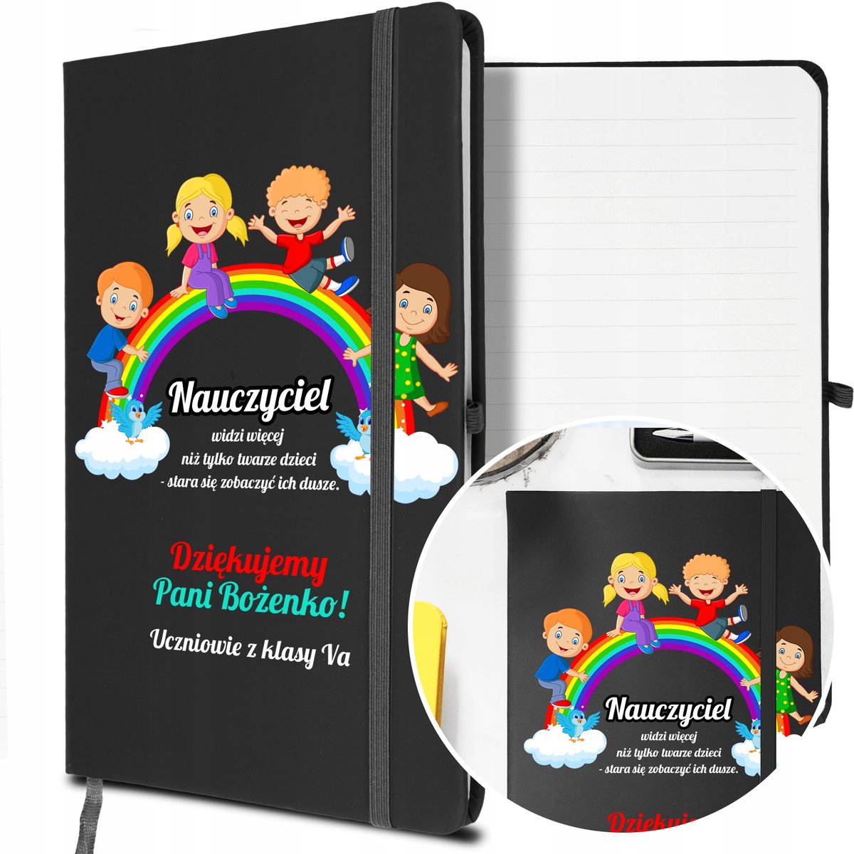 NOTES A5 z Gumką Prezent dla NAUCZYCIELA Wzory