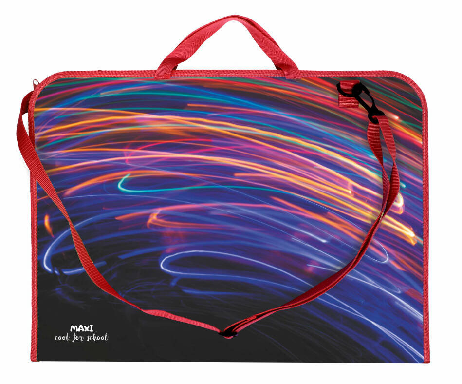 Teczka na rysunki rysunkowa A3 z paskiem rączką plastikowa PP Lights