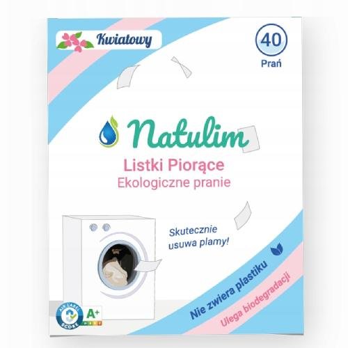 NATULIM Eko listki do prania kwiatowe, biodegradowalne, ekologiczne 40 prań