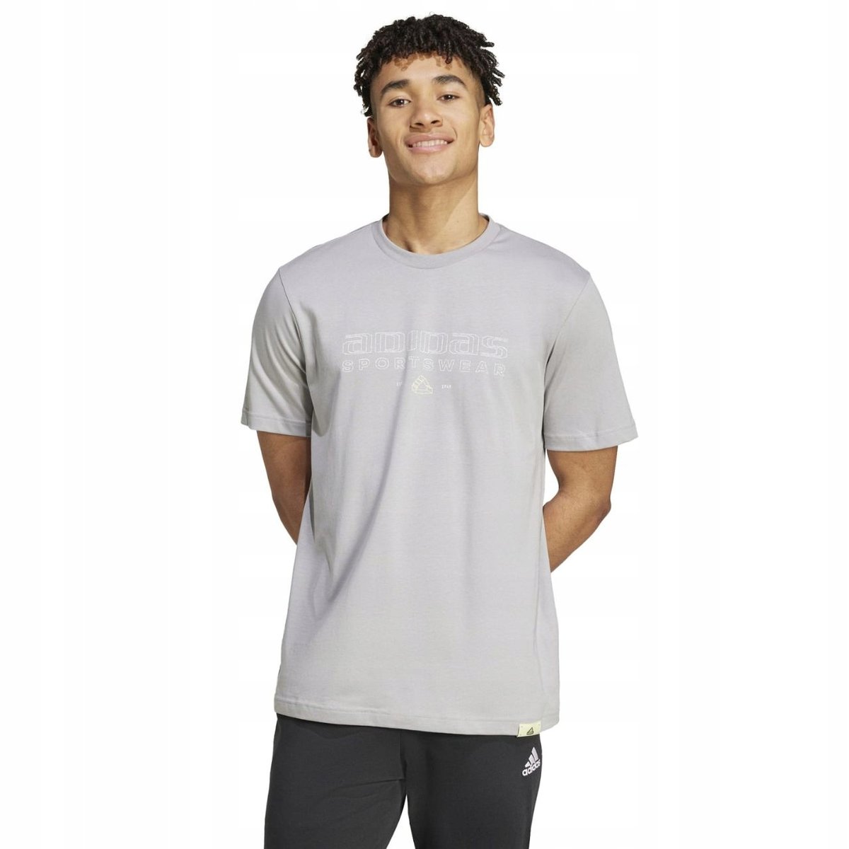 Koszulka męska adidas Tech Linear Graphic szara IY0728 2XL