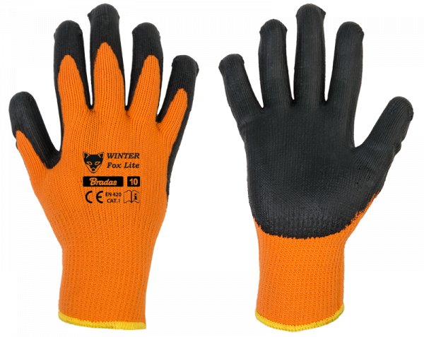 BRADAS Rękawice ochronne ocieplane 10 XL WINTER FOX LITE rękawiczki zimowe latex
