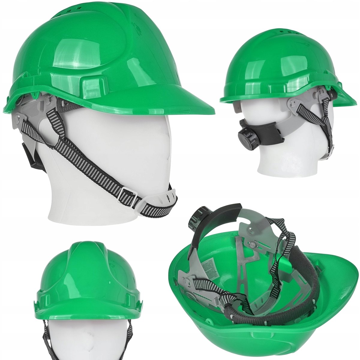 KASK OCHRONNY ZIELONY BHP HEŁM BUDOWLANY REGULOWANY