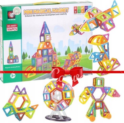KLOCKI MAGNETYCZNE KONSTRUKCYJNE DUŻE PANELE KONSTRUKCYJNE 3D KLOCKI MAGNETYCZNE 3D MAGNETIC EDUKACYJNE