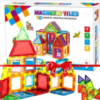 KLOCKI MAGNETYCZNE KONSTRUKCYJNE DUŻE PANELE 3D UKŁADANKA DLA DZIECI