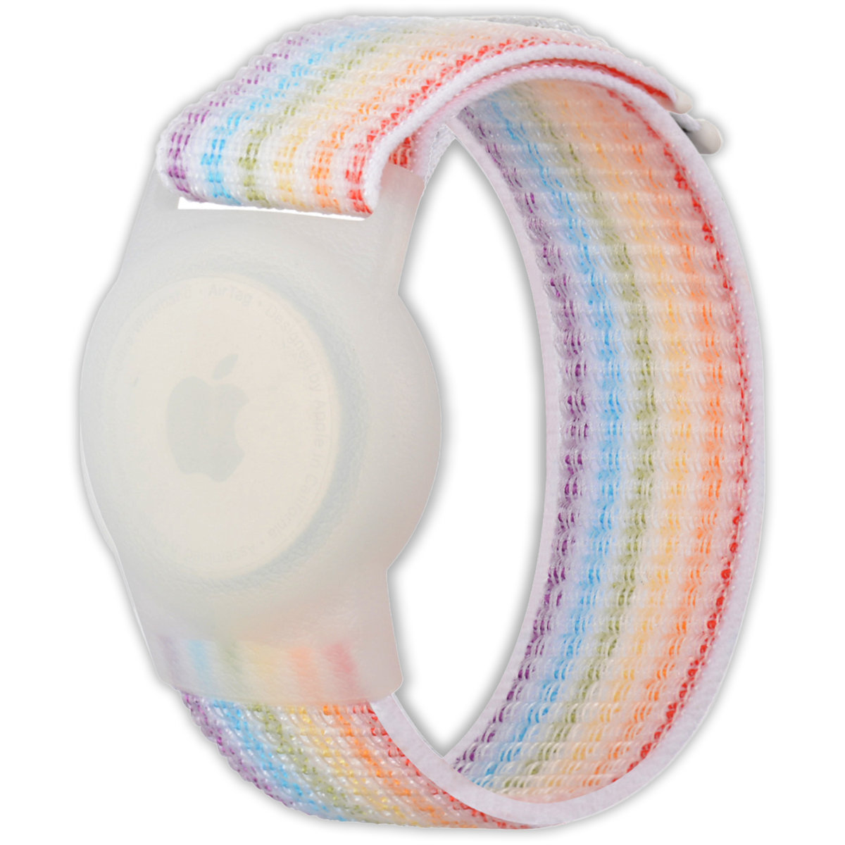 Opaska pasek dla dzieci Vanfone do Apple AirTag, pastelowa tęcza