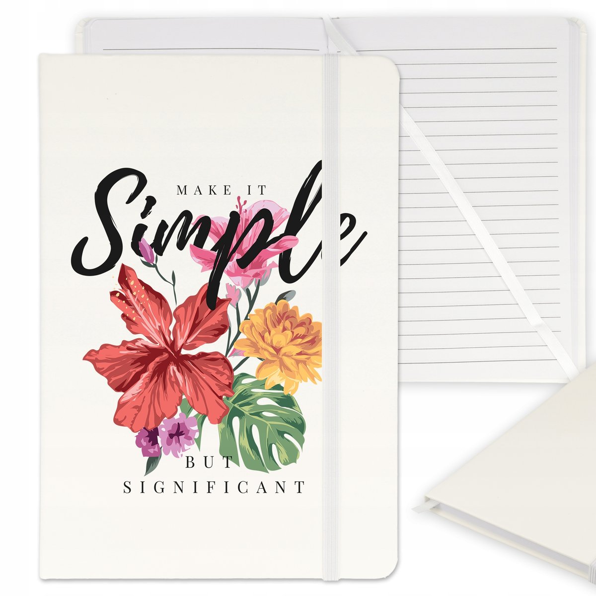 NOTES PLANER NOTATNIK W LINIE BIAŁY SIMPLE WZORY