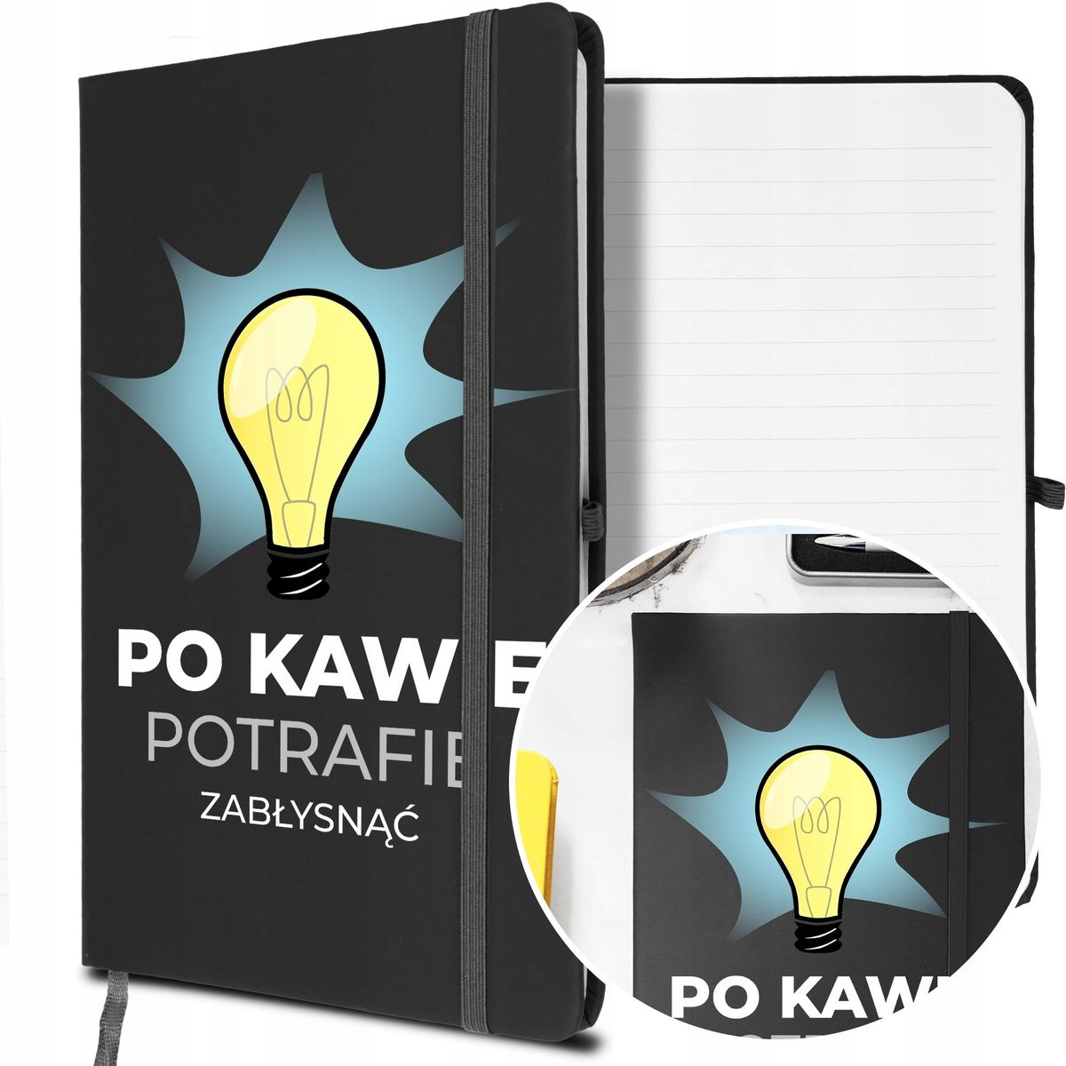 NOTES A5 z Gumką Prezent dla ELEKTRYKA Twoje IMIĘ