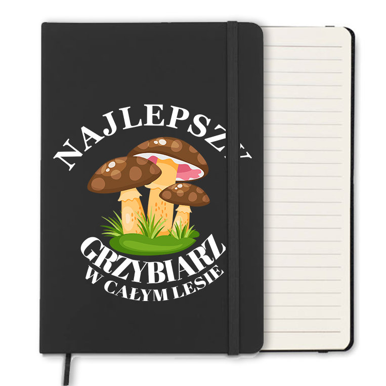 NOTES LINIE 120 STR CZARNY PREZENT DLA GRZYBIARZA MIŁOŚNIKA GRZYBOBRANIA WZ