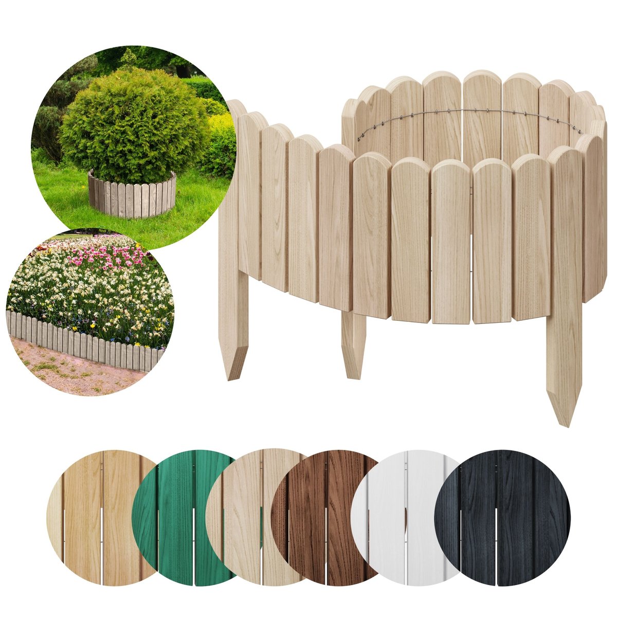 PŁOTEK OGRODOWY Palisada Rollborder Floranica - 100 x 40 cm Nieimpregnowany